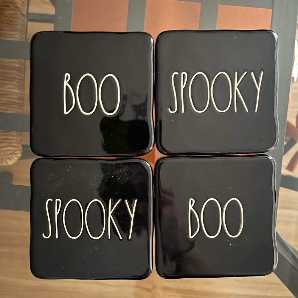 Rae Dunn Halloween Coaster Set